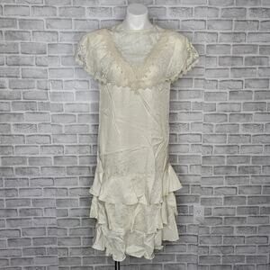 Vintage 80s Epitome Petites Lace Tiered Dress, Sz 10P